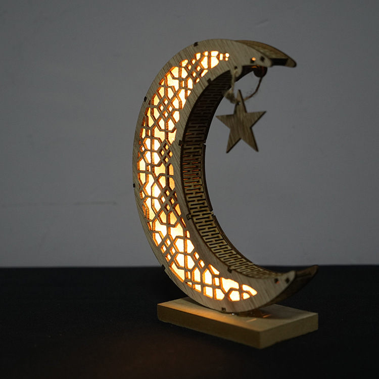 Crafts decoration Ramadan gifts Luminescent wood gift patterns decorative display crafts